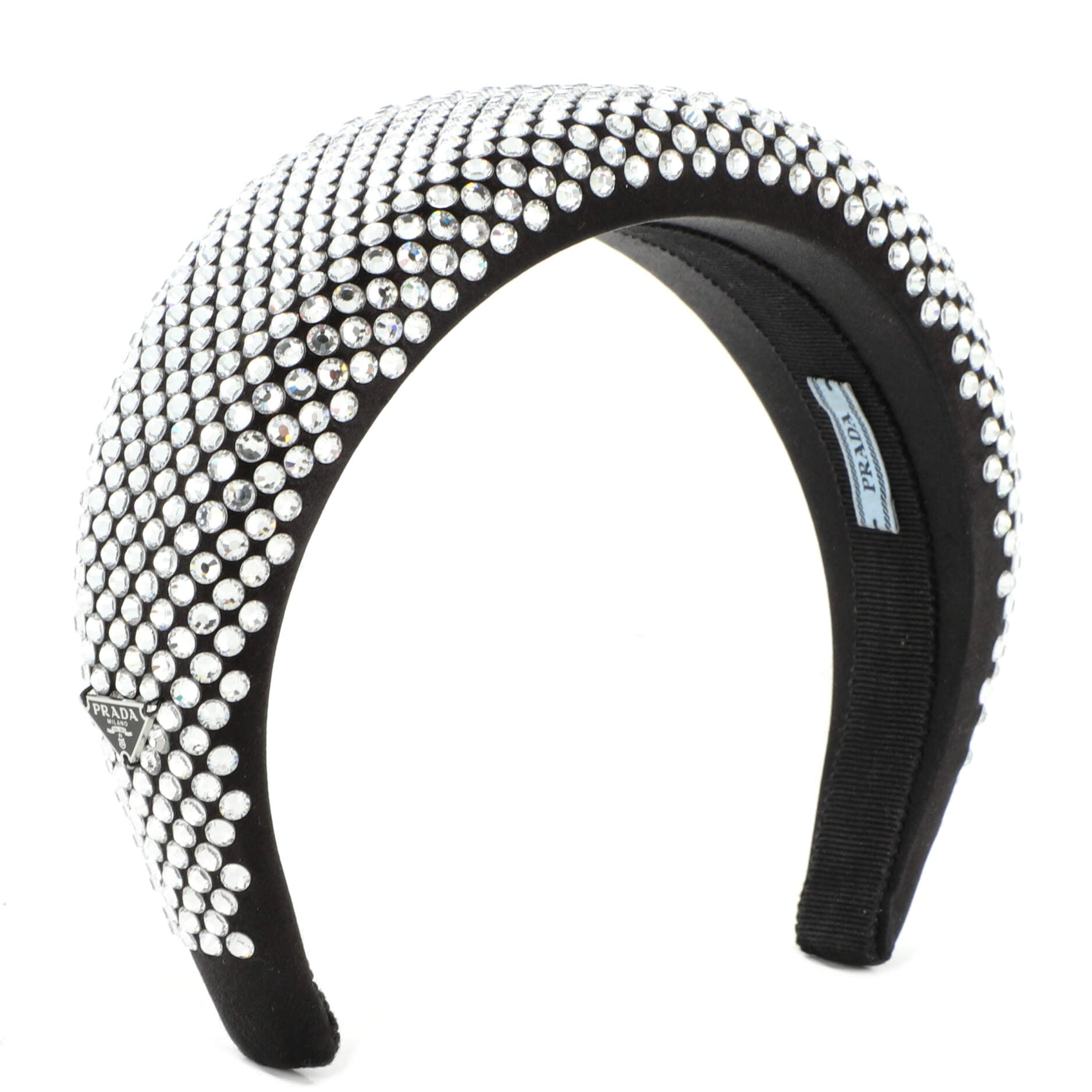 Logo Headband Crystal Embellished Satin XS
