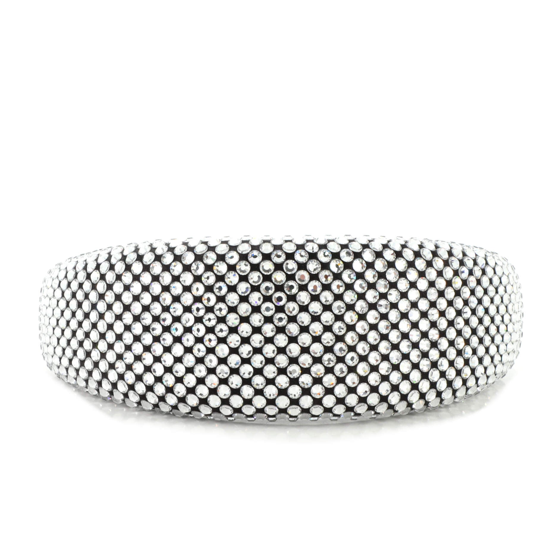 Logo Headband Crystal Embellished Satin XS