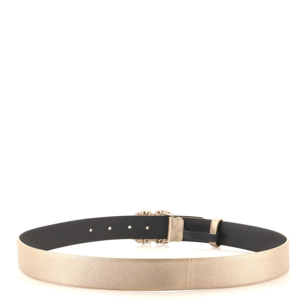 Woven Chain CC Buckle Belt Leather Medium 85