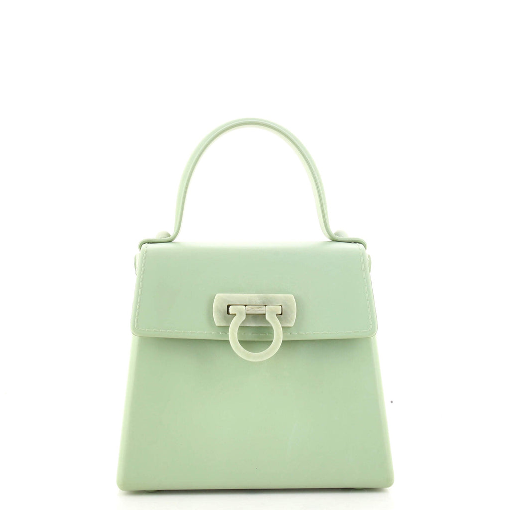 Gancini Top Handle Bag Leather with Resin Mini