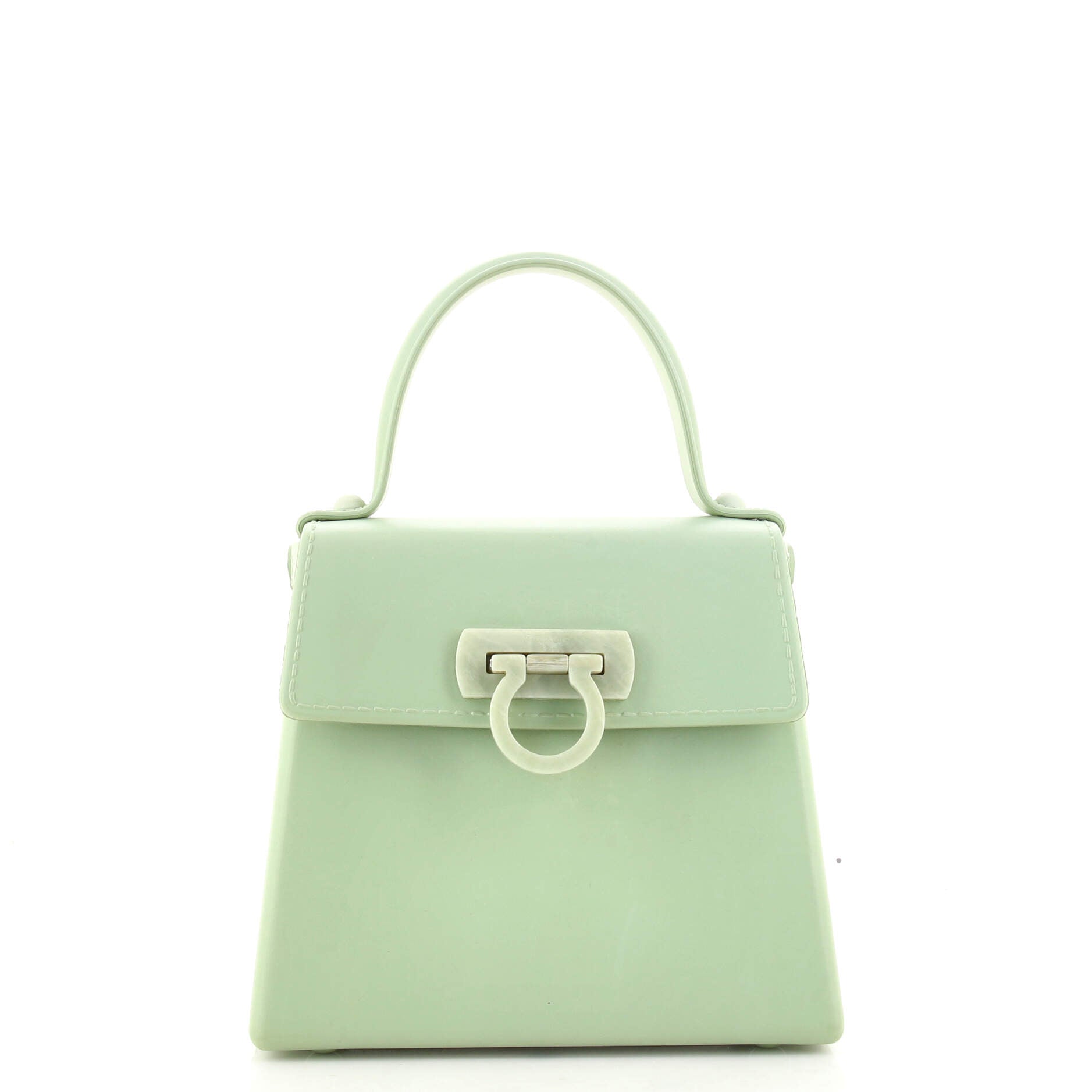 Gancini Top Handle Bag Leather with Resin Mini