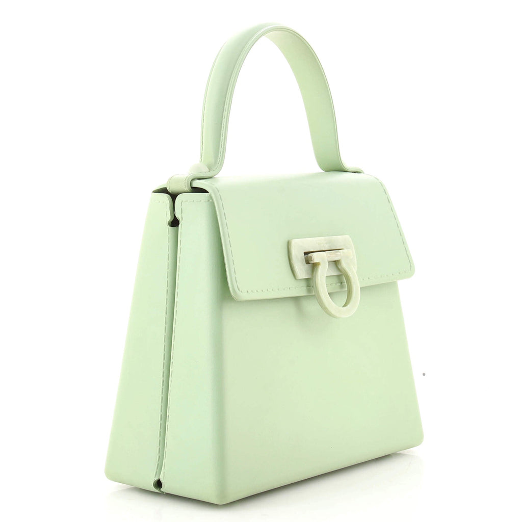 Gancini Top Handle Bag Leather with Resin Mini