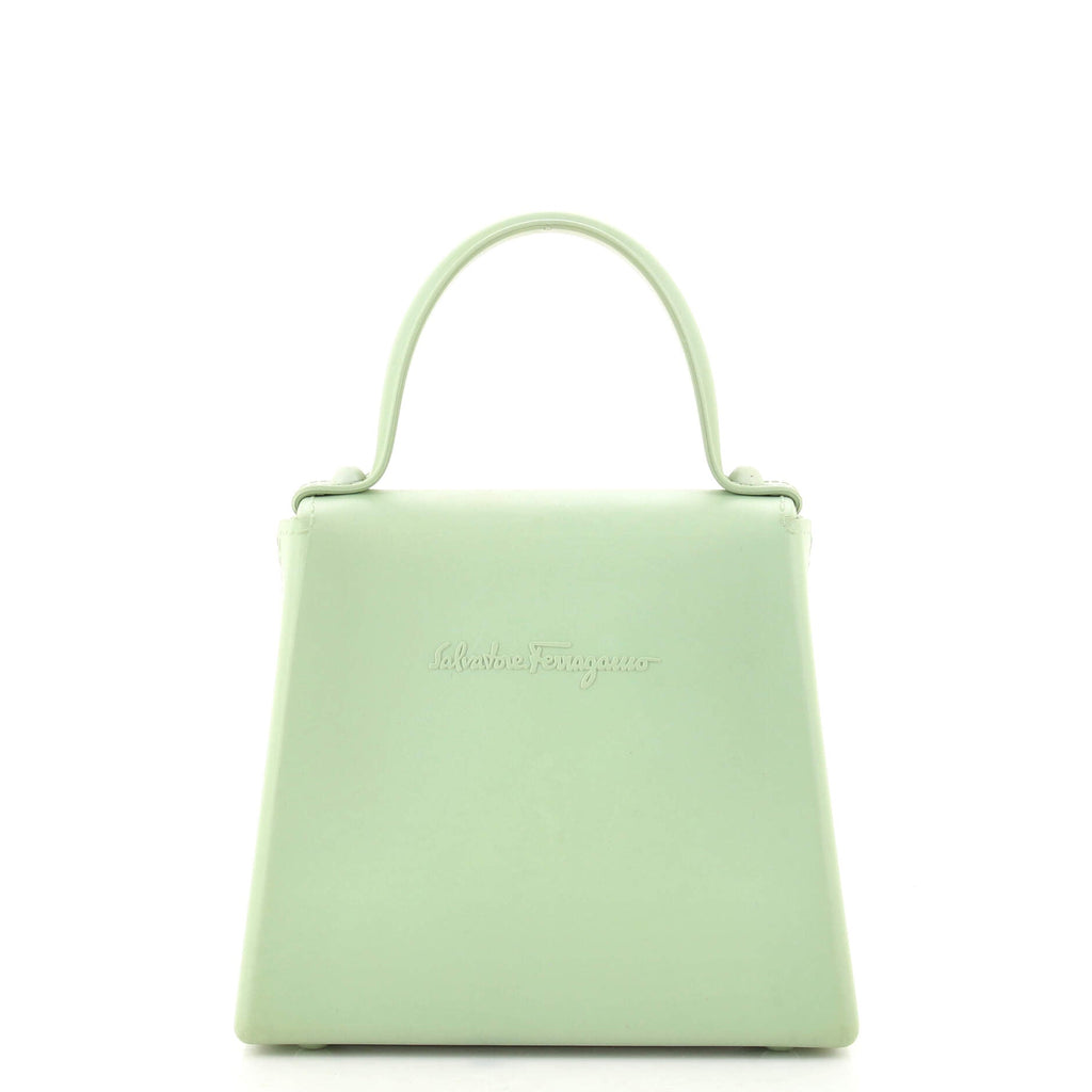 Gancini Top Handle Bag Leather with Resin Mini