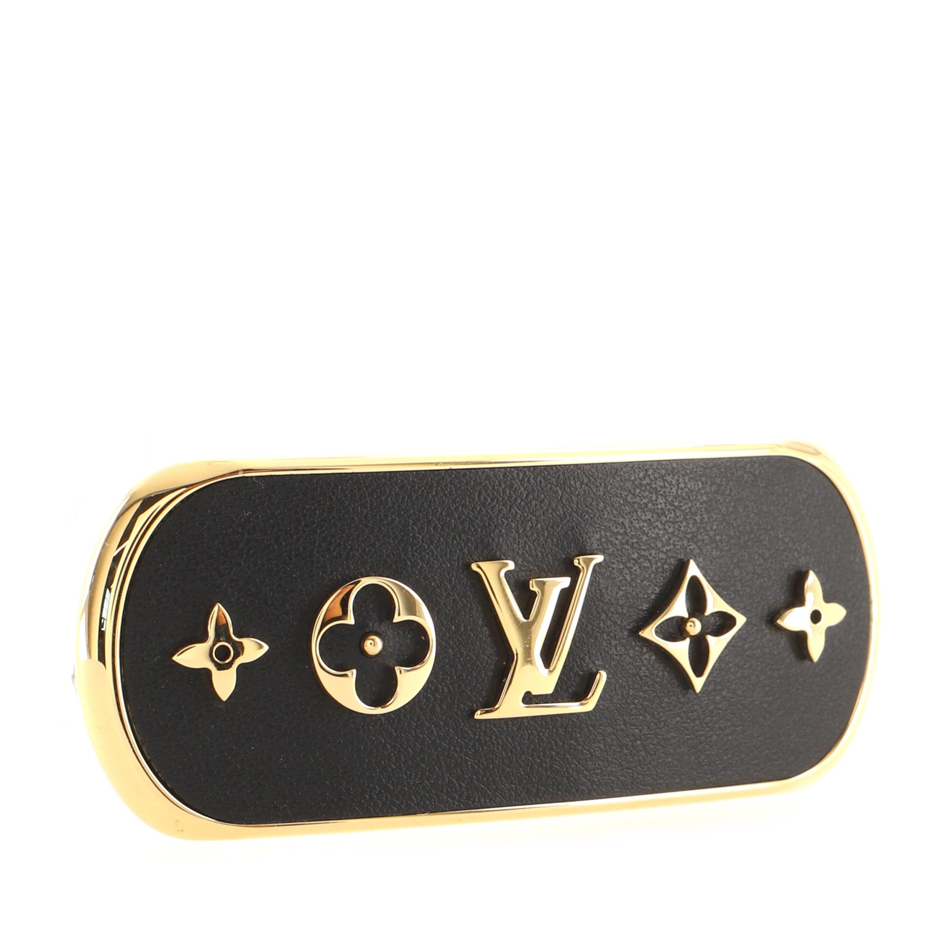 Cruiser Hair Clip Barrette Metal and Leather XS