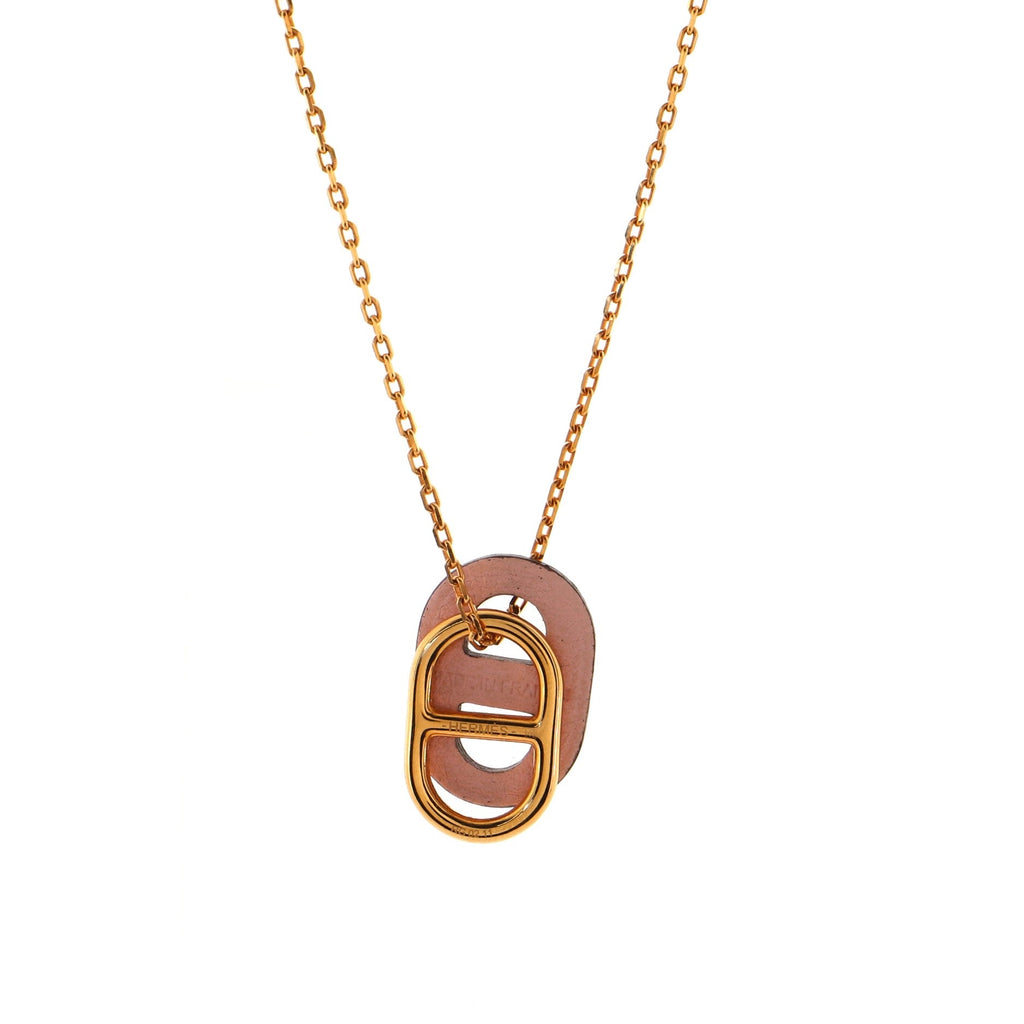 O'Maillon Pendent Necklace Metal and Leather