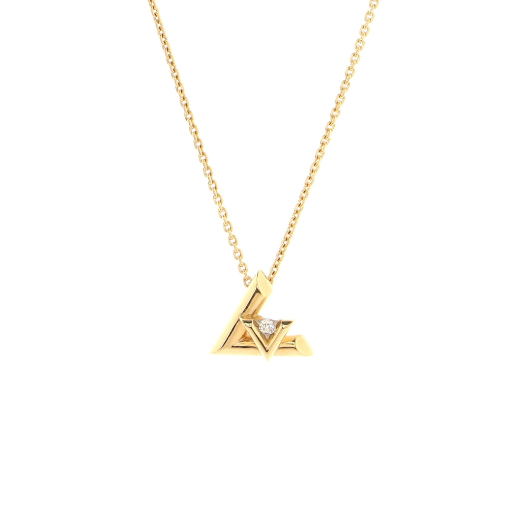 LV Volt One Pendant Necklace 18K Yellow Gold with Diamond Small