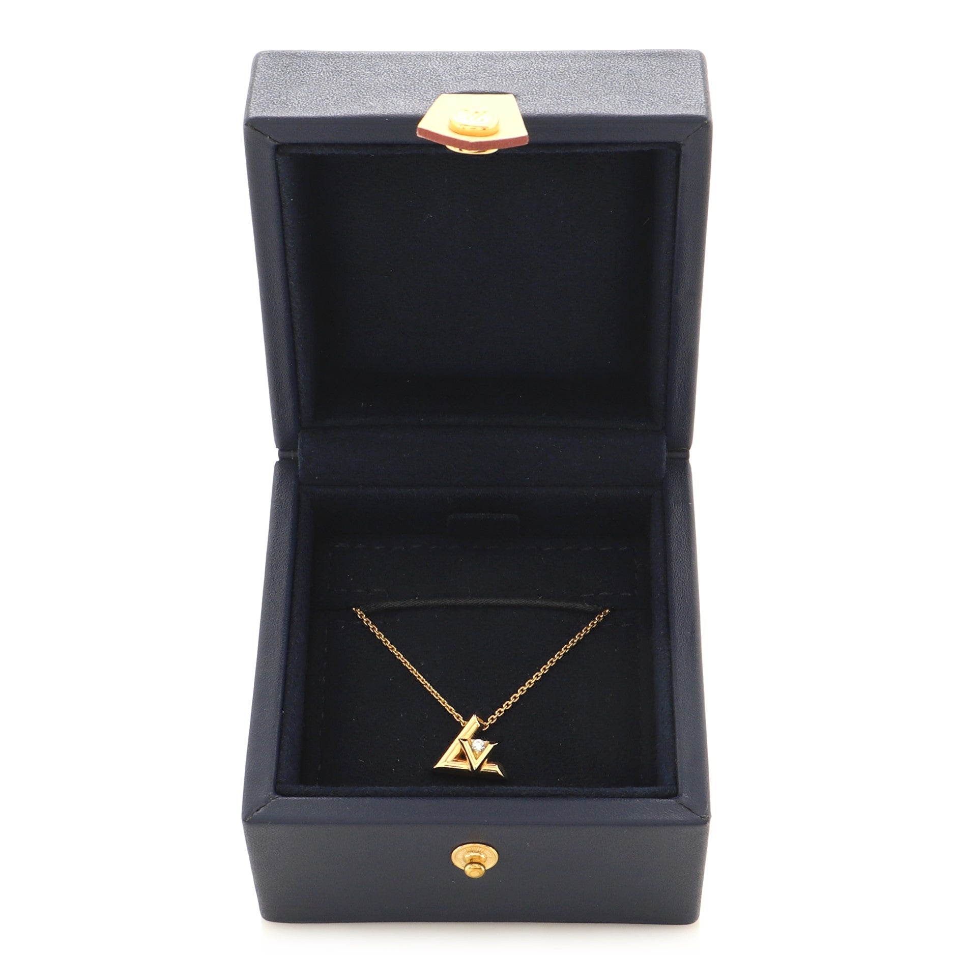 LV Volt One Pendant Necklace 18K Yellow Gold with Diamond Small