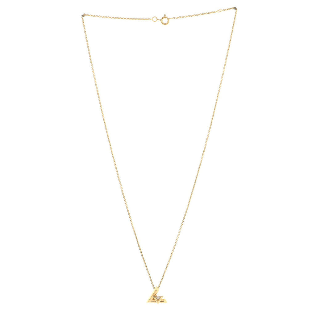 LV Volt One Pendant Necklace 18K Yellow Gold with Diamond Small