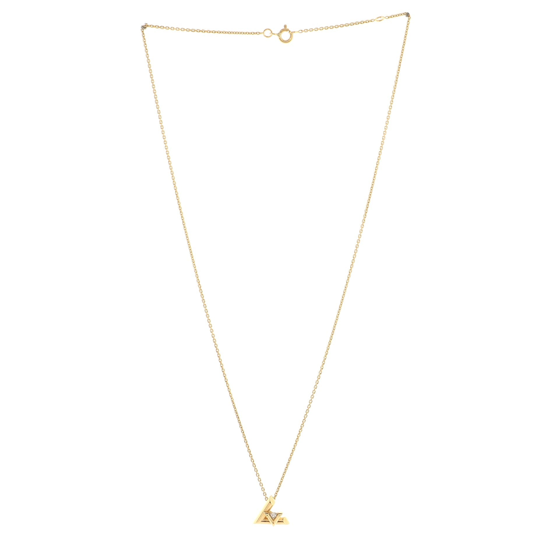 LV Volt One Pendant Necklace 18K Yellow Gold with Diamond Small
