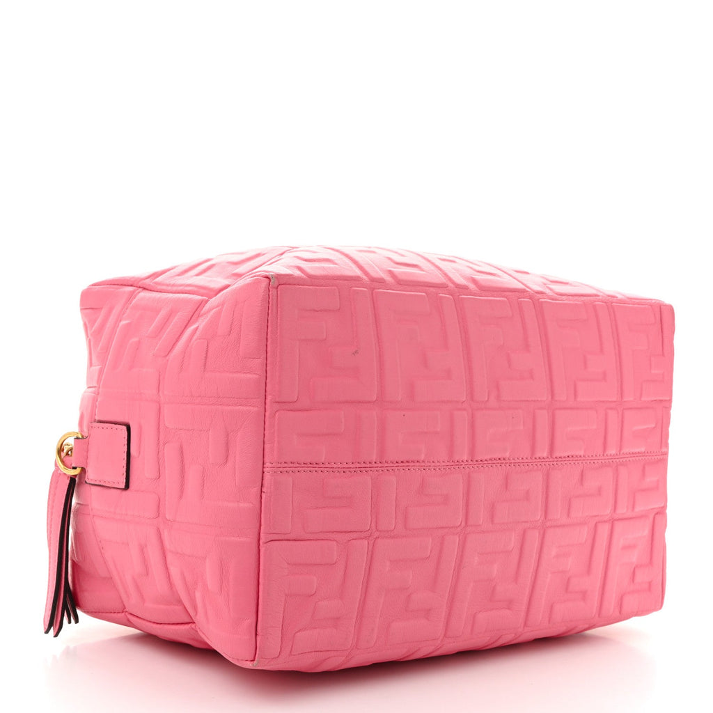 Nappa FF 1974 Embossed Small Boston Rosa Fluo