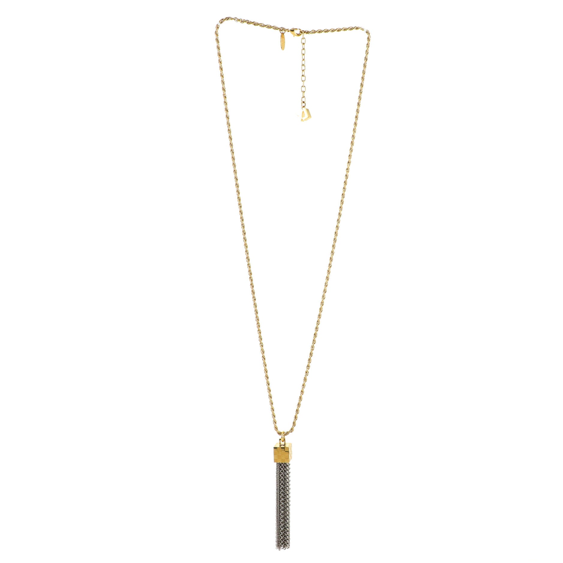 Damier Charlie Tassel  Pendant Necklace Metal