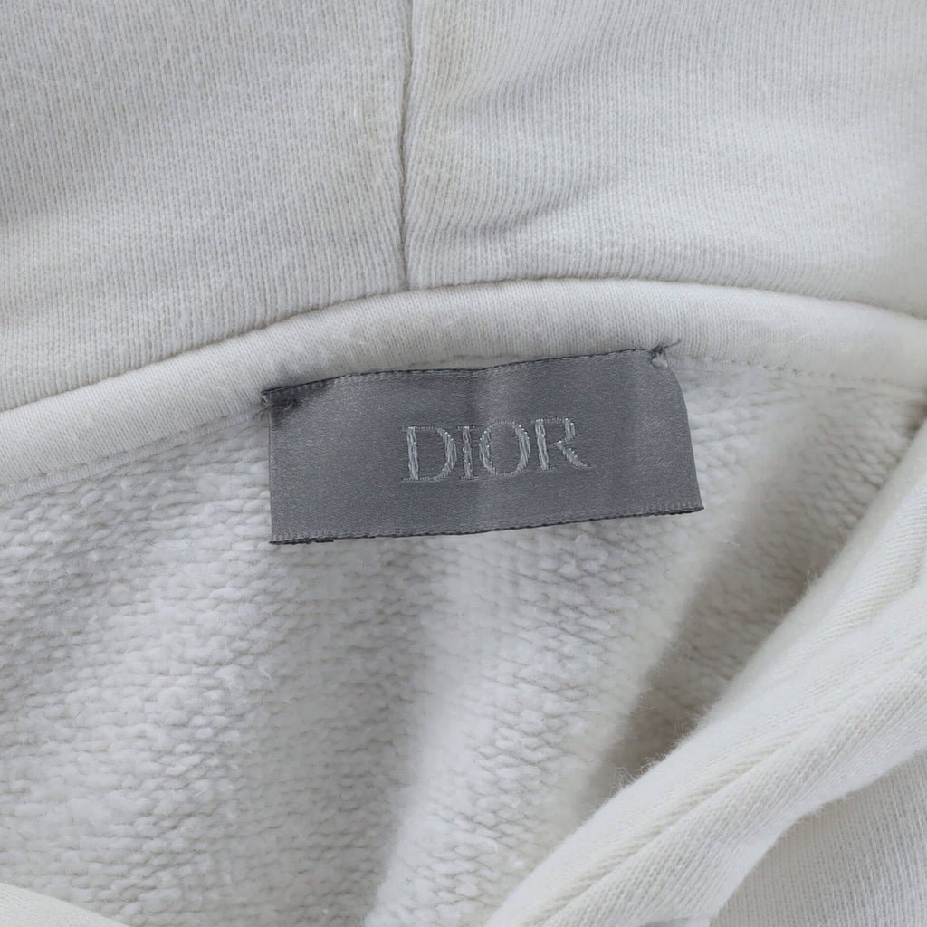 Men's Daniel Arsham White Eroded Logo Hoodie Cotton