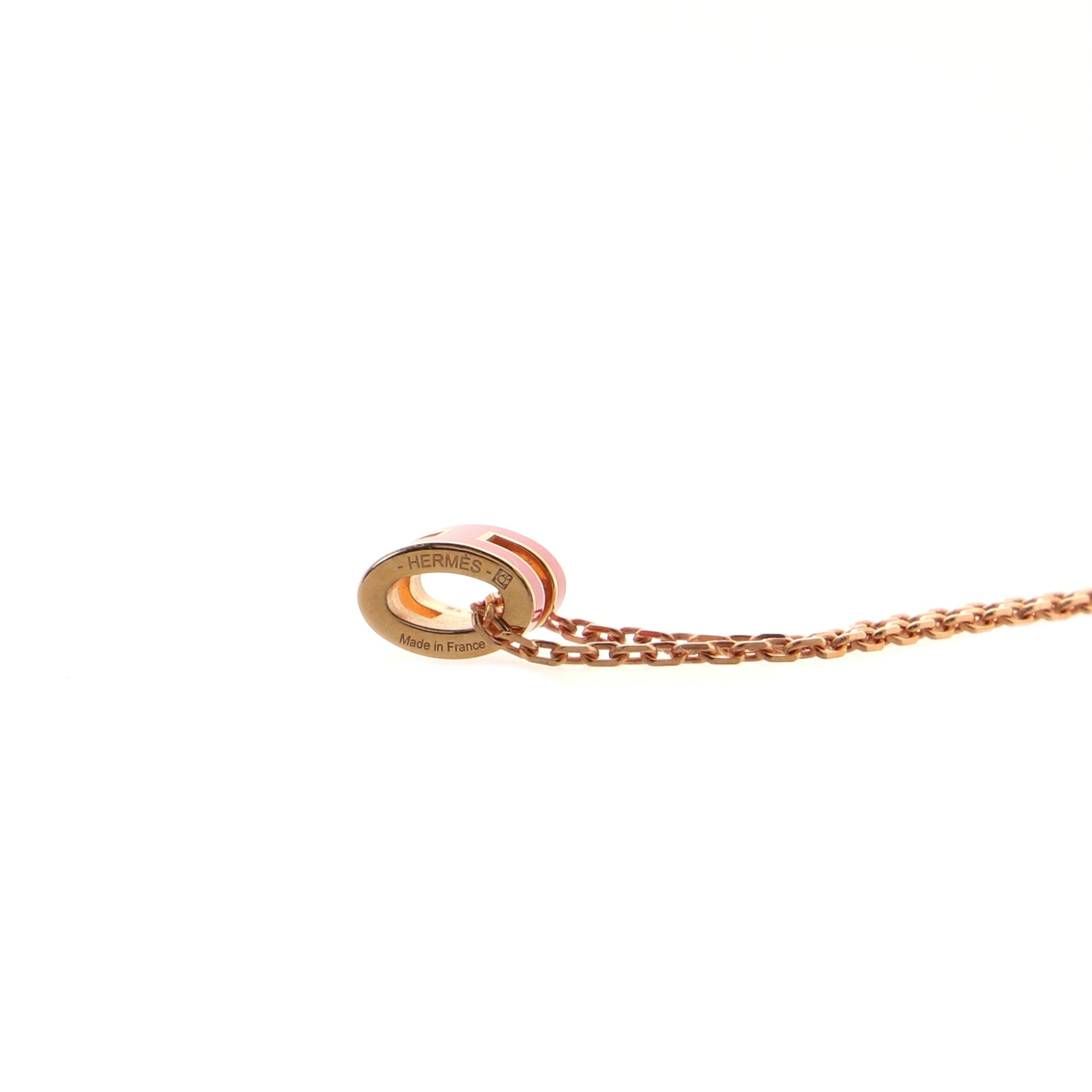 Pop H Pendant Chain Necklace Metal and Enamel Mini