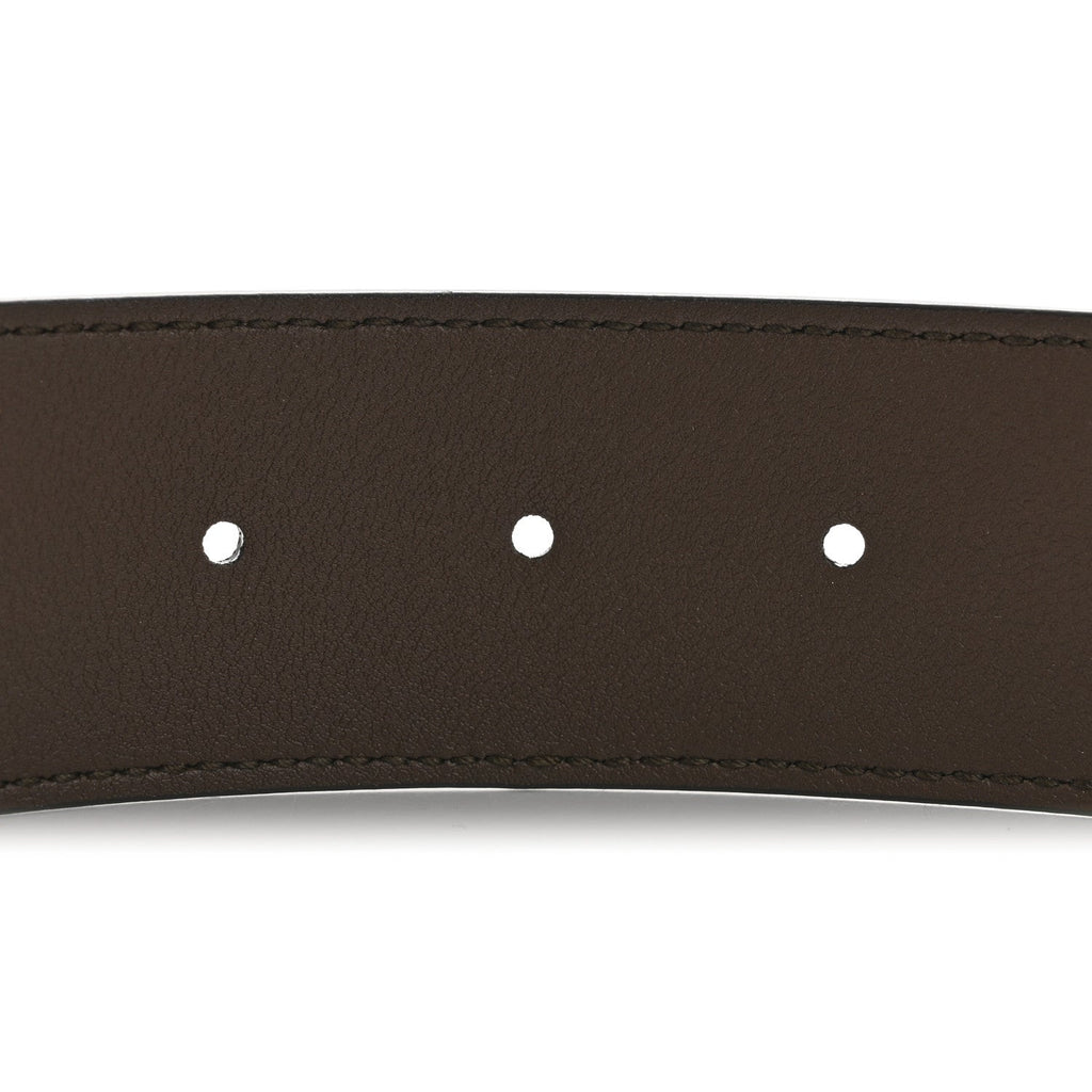 GG Supreme Monogram Matte Plutone Calfskin Double G 40mm Belt 80 32 Beige Ebony New Acero