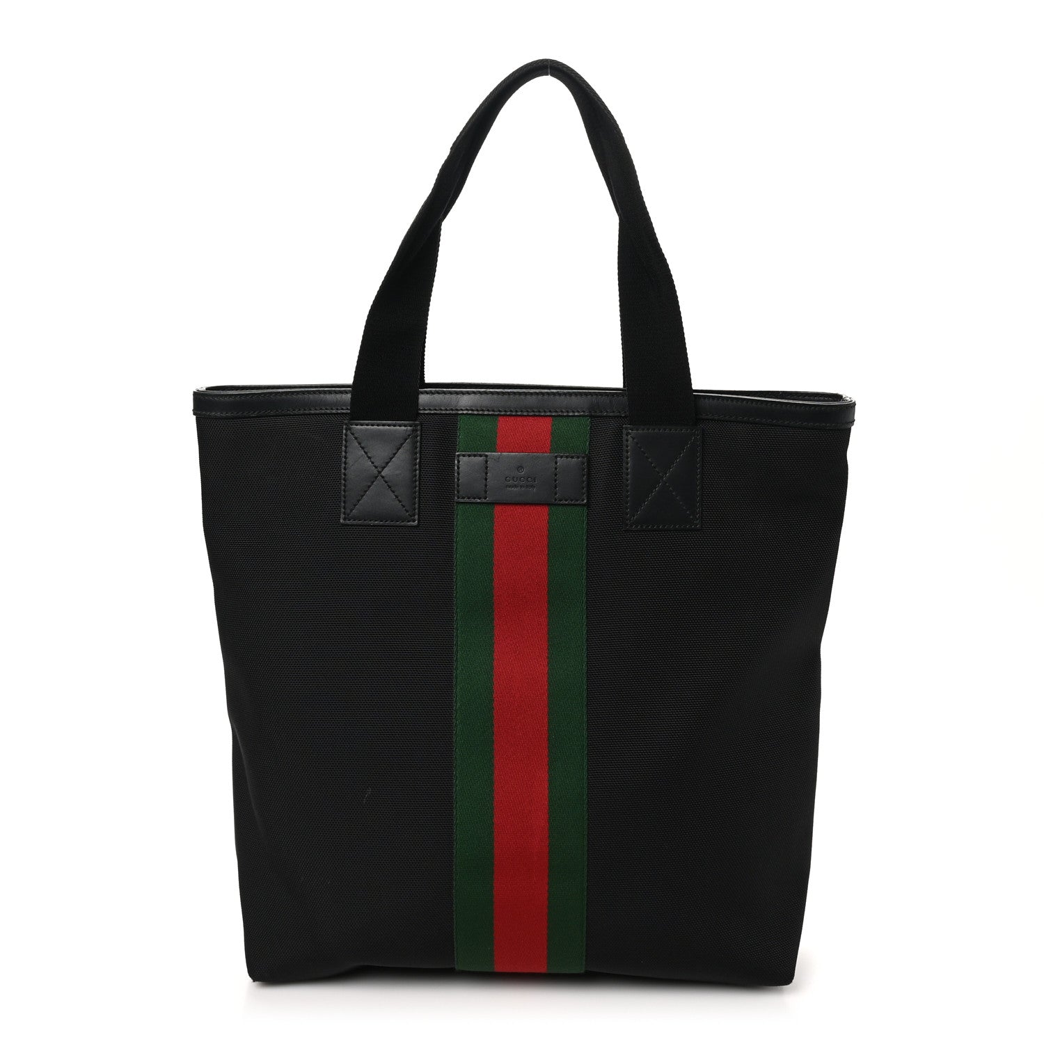 Techno Canvas Web Vertical Tote Black