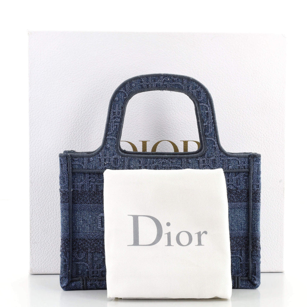 Book Tote Oblique Denim Mini