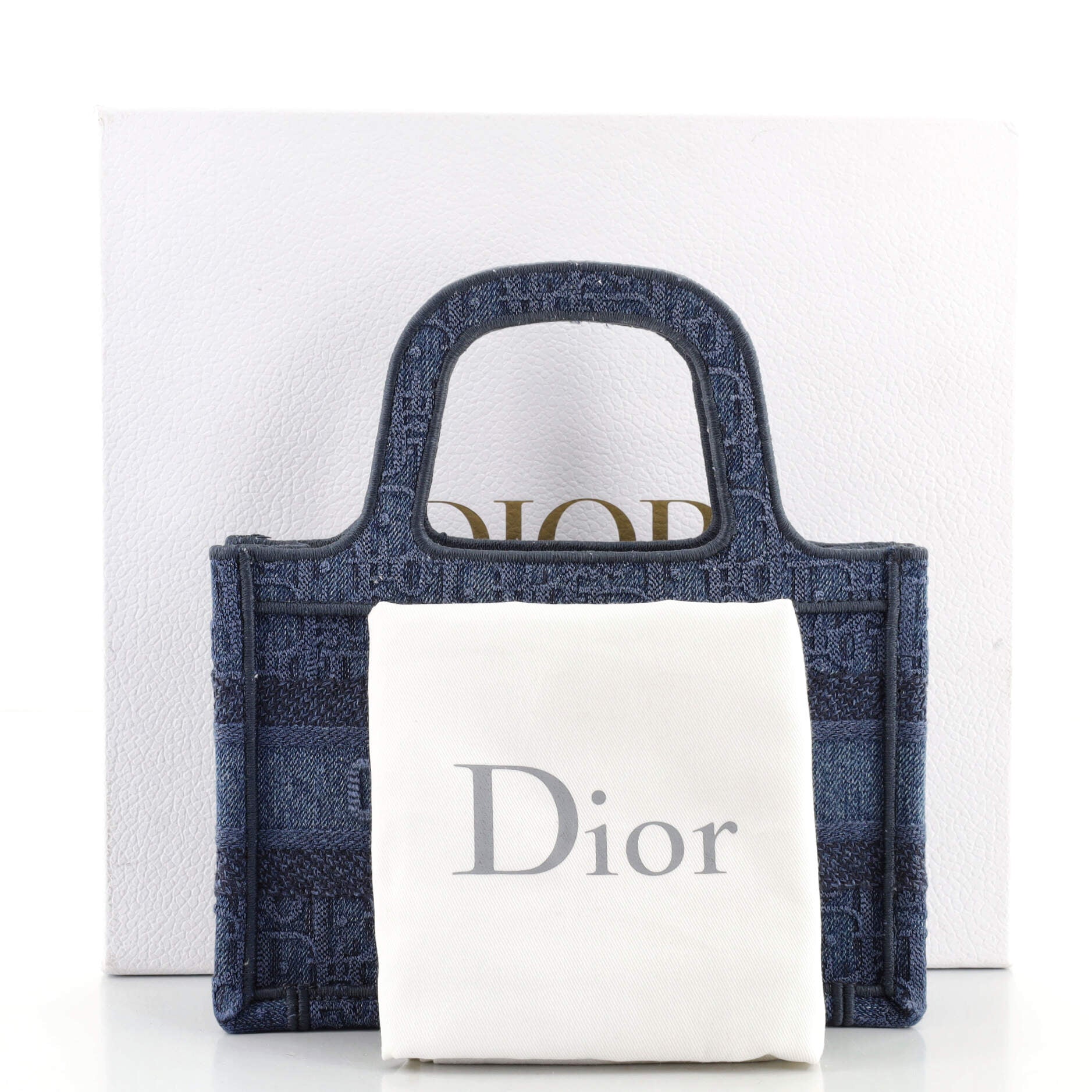 Book Tote Oblique Denim Mini