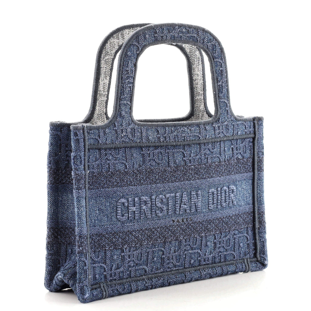 Book Tote Oblique Denim Mini