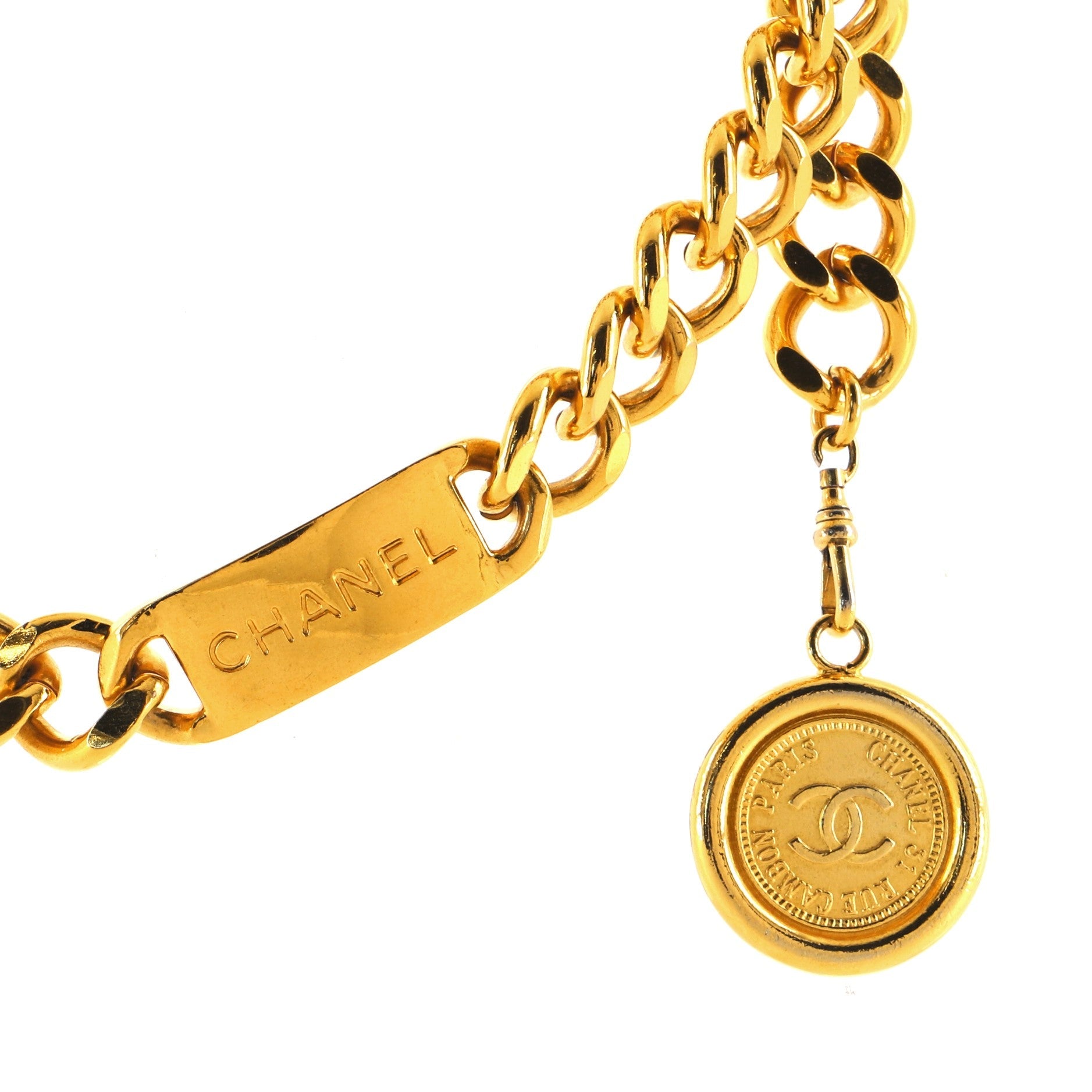 Vintage Medallion Chain Belt Metal 80