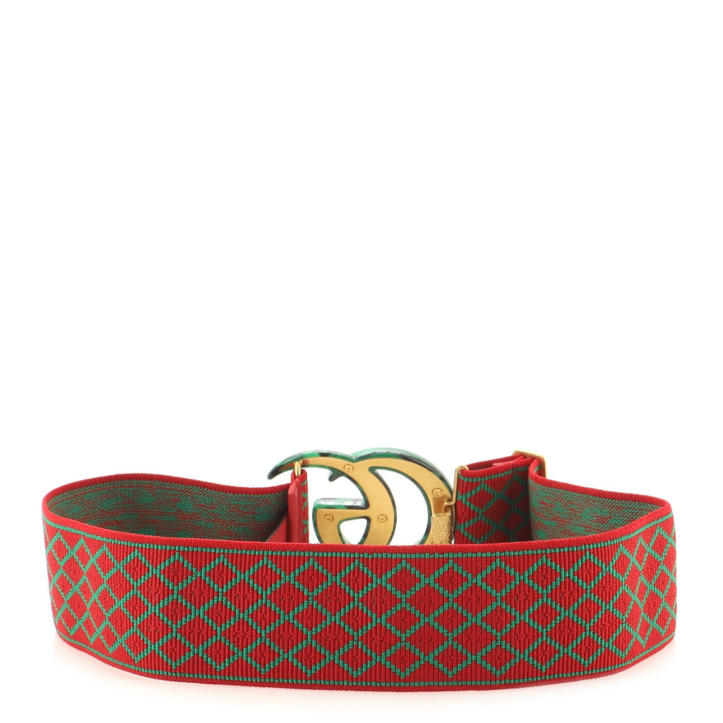 GG Marmont Belt Diamante Elastic and Plexiglass Extra Wide 42