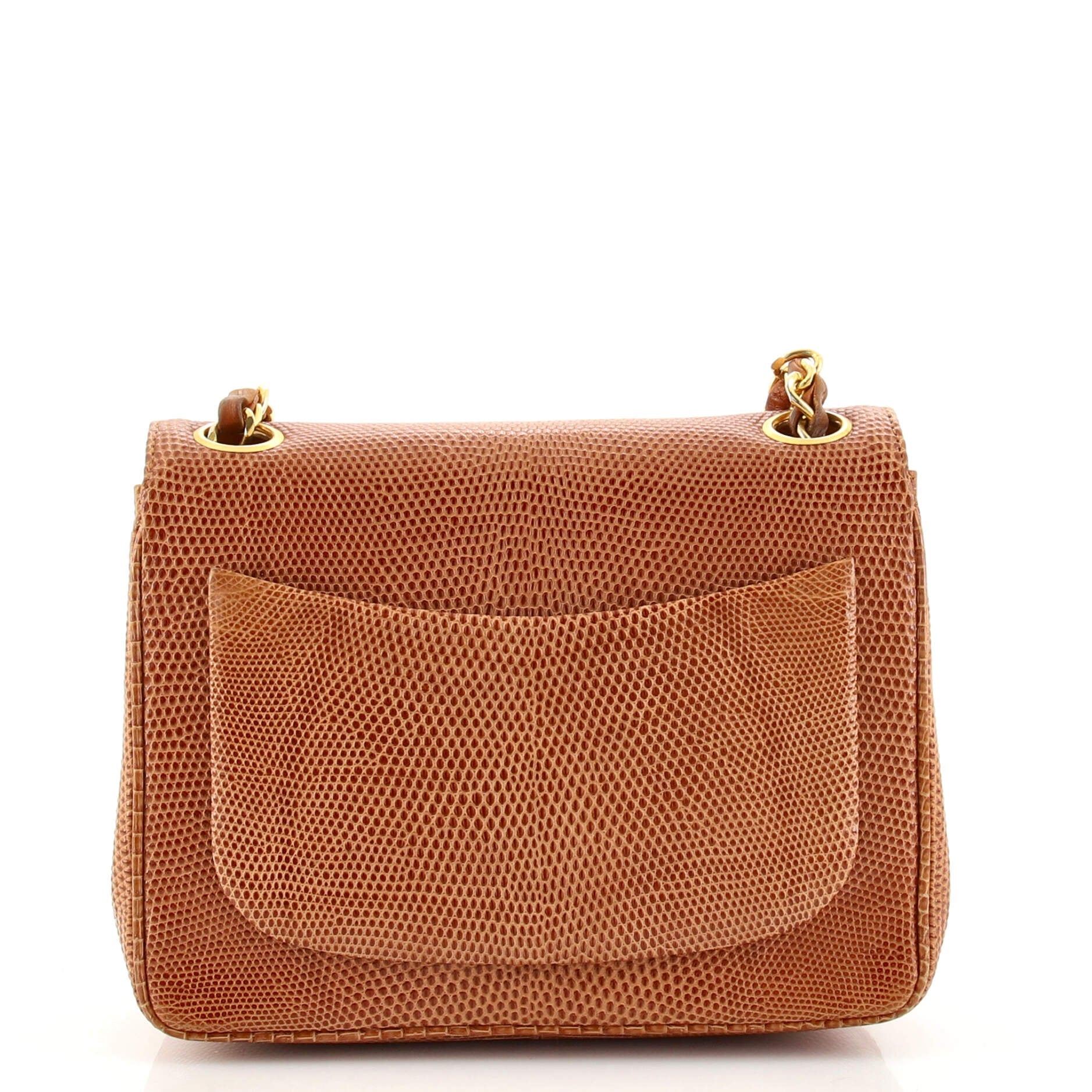 Vintage Square Classic Single Flap Bag Lizard Mini