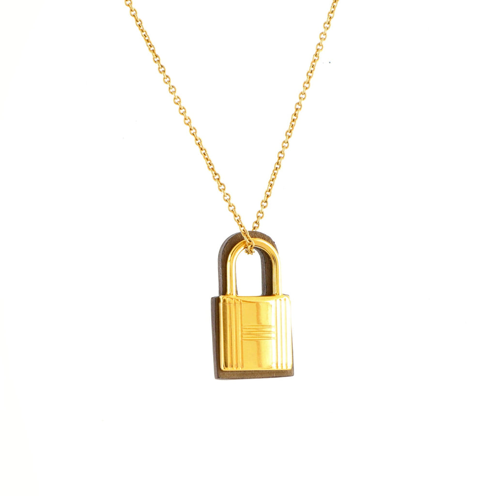 O'Kelly Pendant Necklace Metal and Leather Small