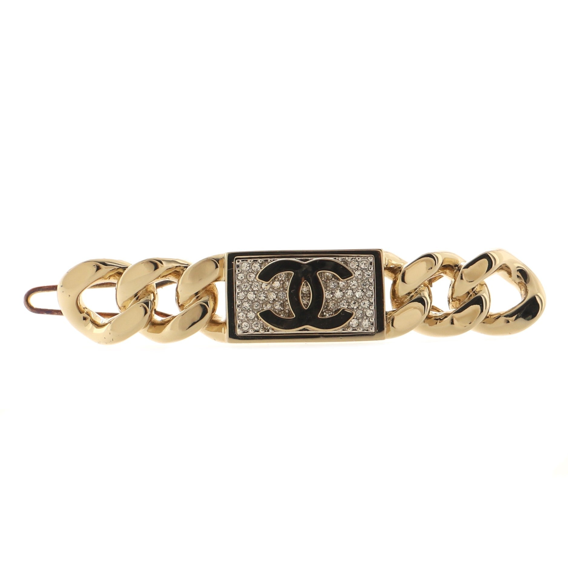 CC Chain Hair Clip Crystal Embellished Metal XS