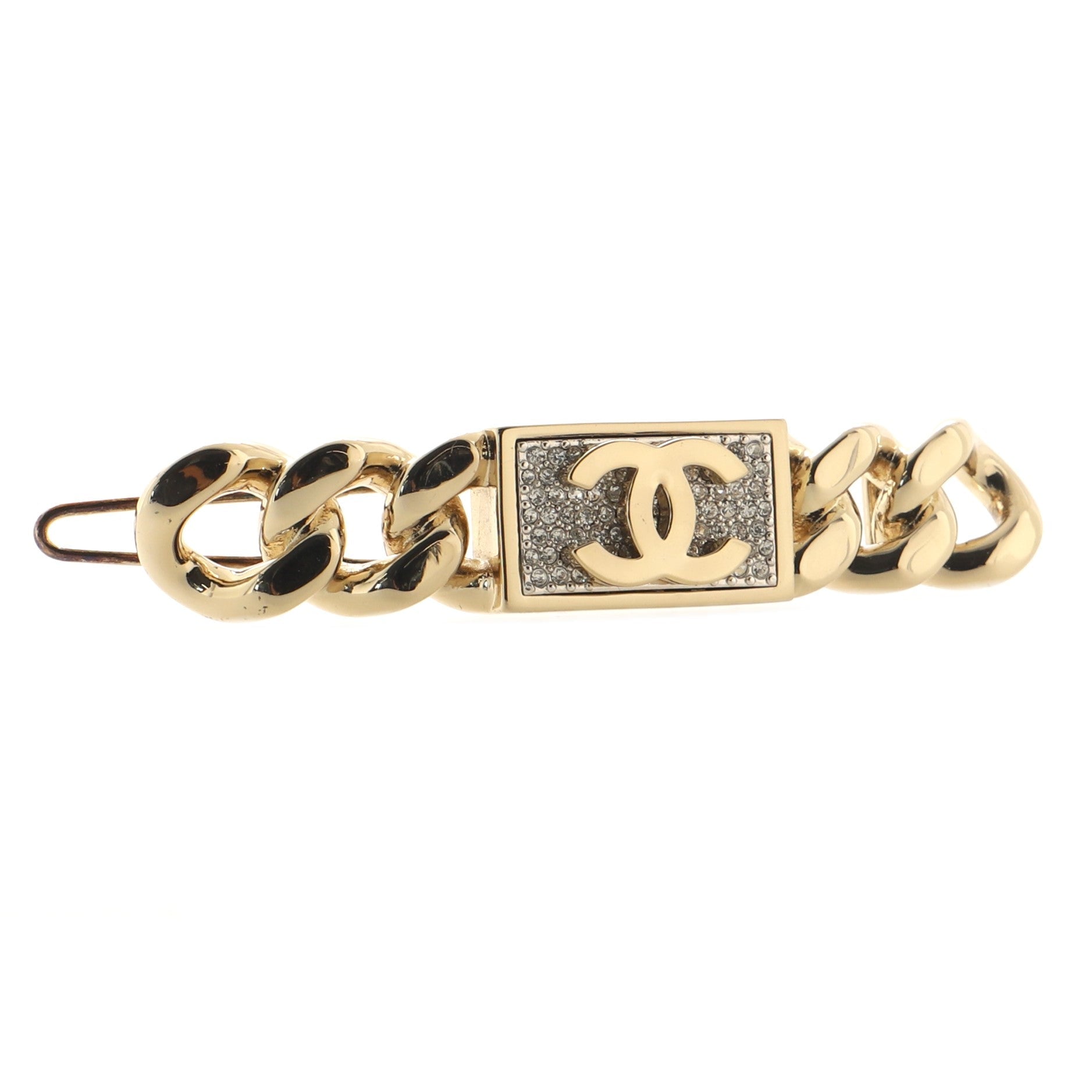 CC Chain Hair Clip Crystal Embellished Metal XS