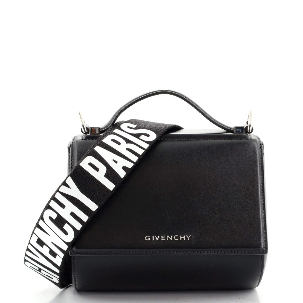 Logo Strap Pandora Box Bag Leather Mini