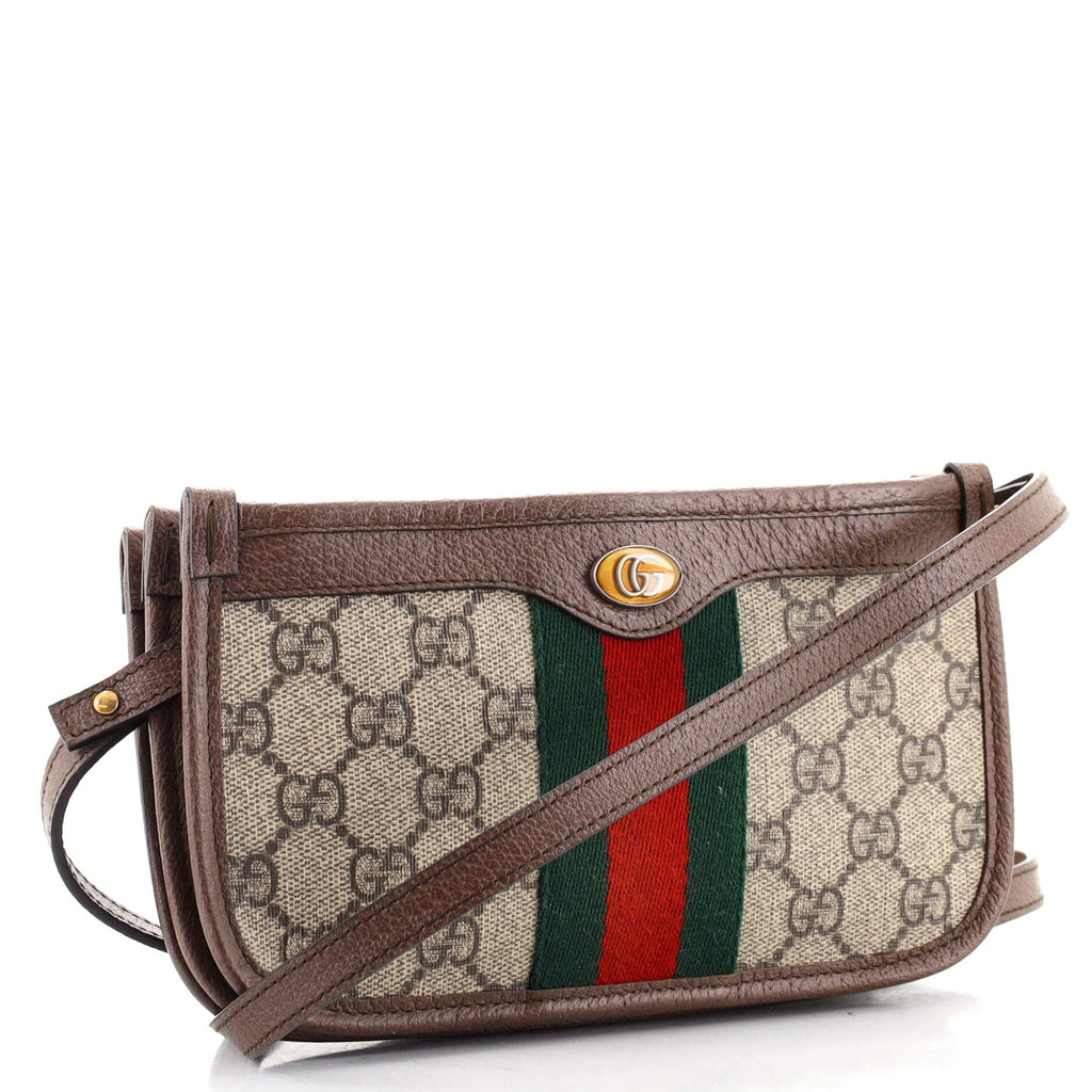 Ophidia Triple Flat Crossbody Bag GG Coated Canvas Mini