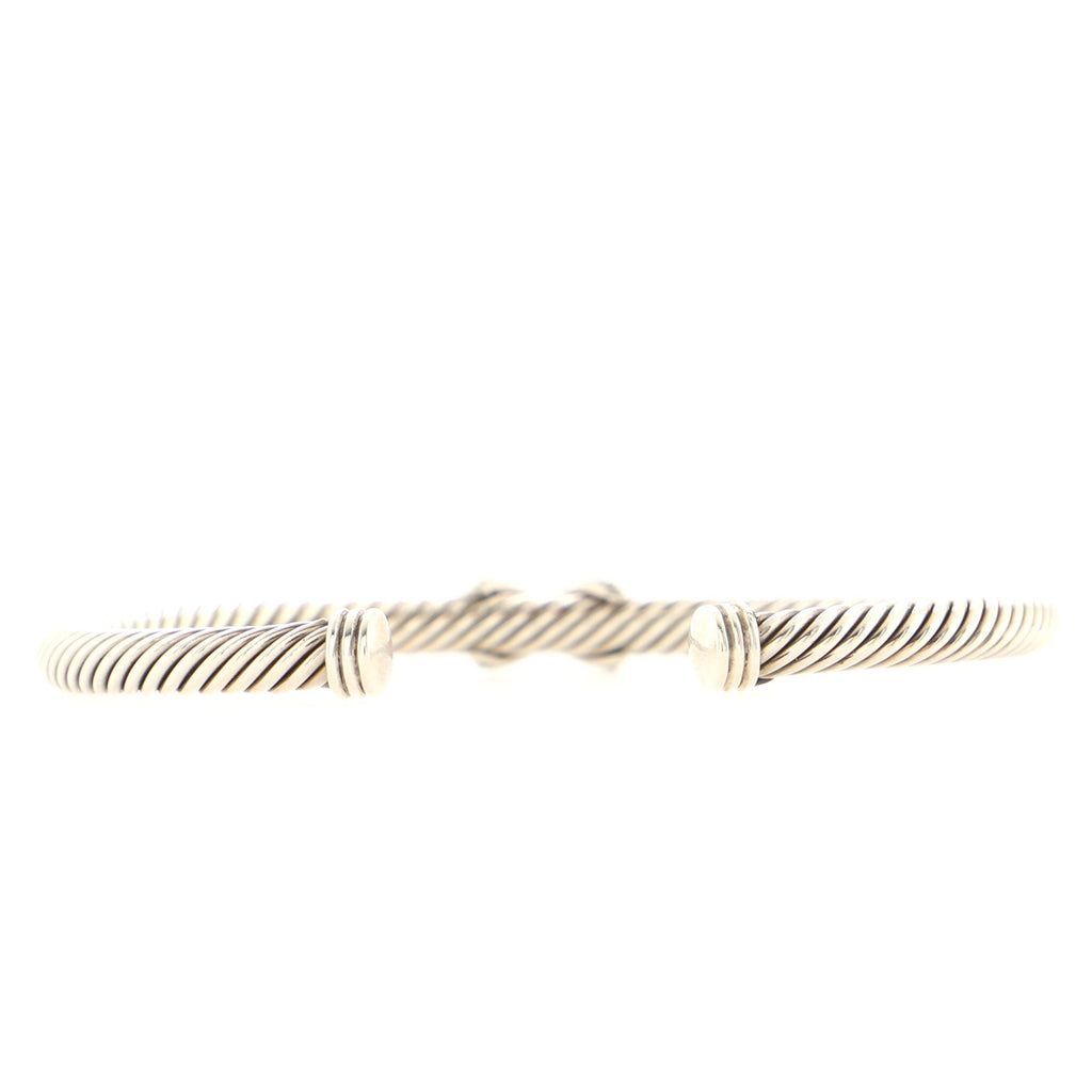 X Cable Bracelet Sterling Silver with Diamonds 4mm
