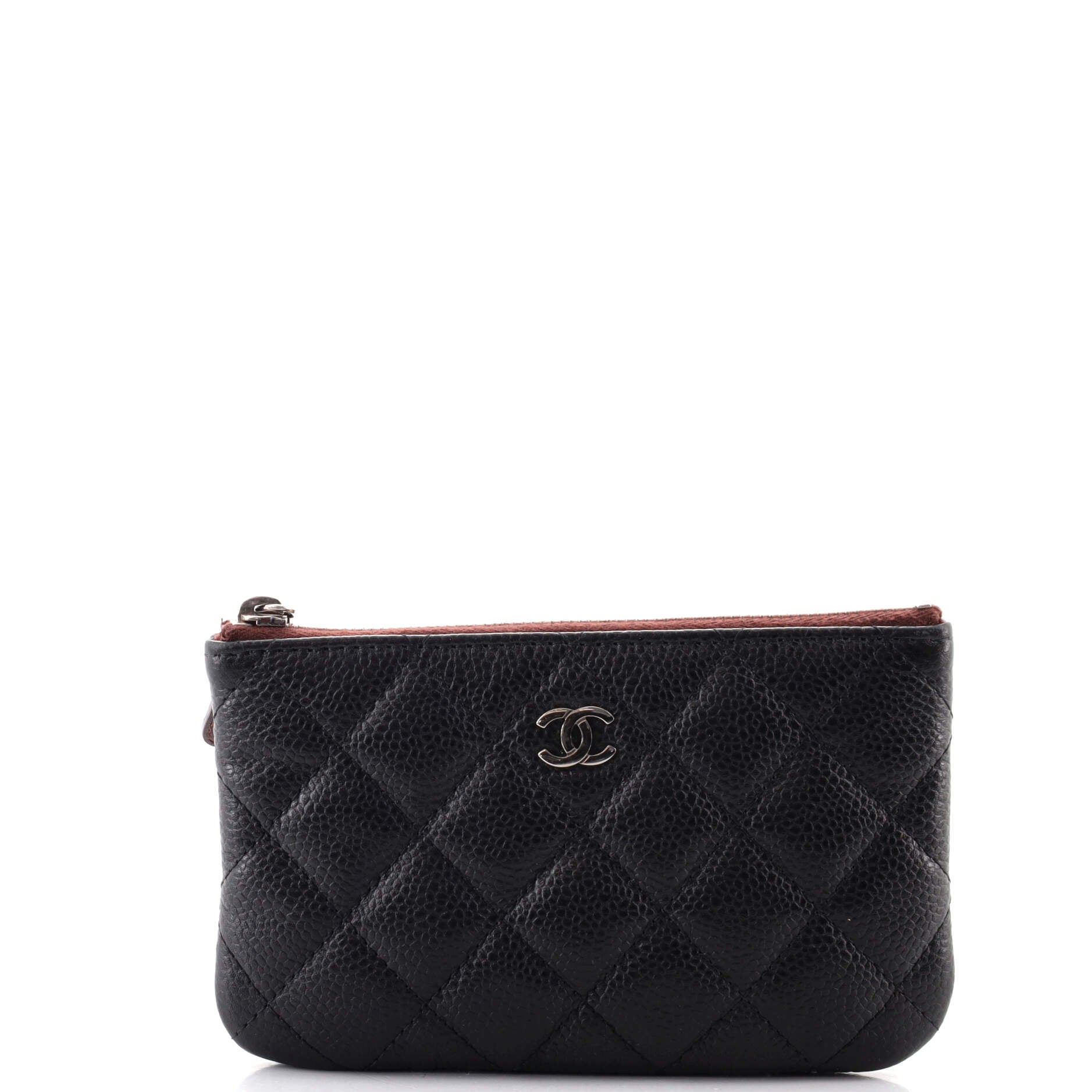 Classic O Case Pouch Quilted Caviar Mini