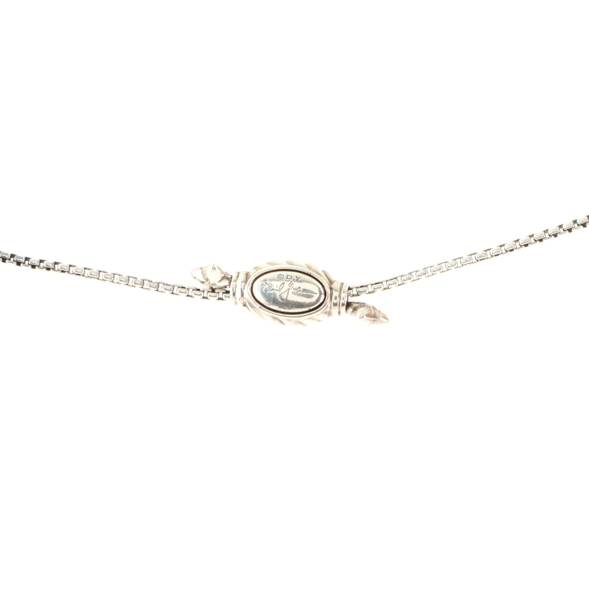 Crossover Pendant Necklace Sterling Silver with 14K Yellow Gold Small