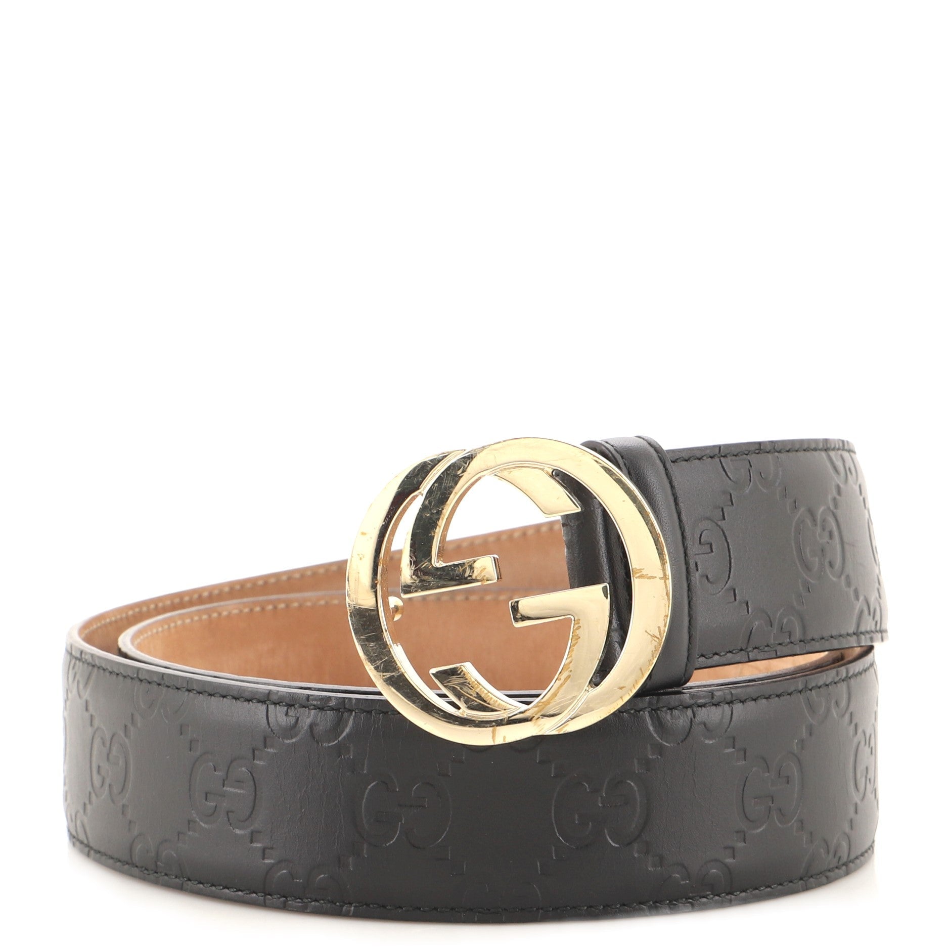 Interlocking G Belt Guccissima Leather Wide 90