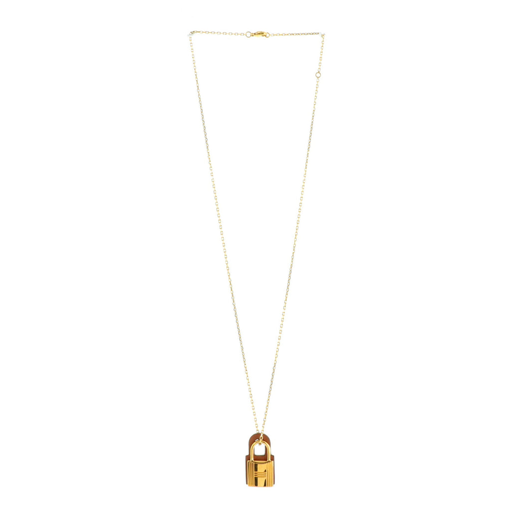 O'Kelly Pendant Necklace Metal and Leather Small