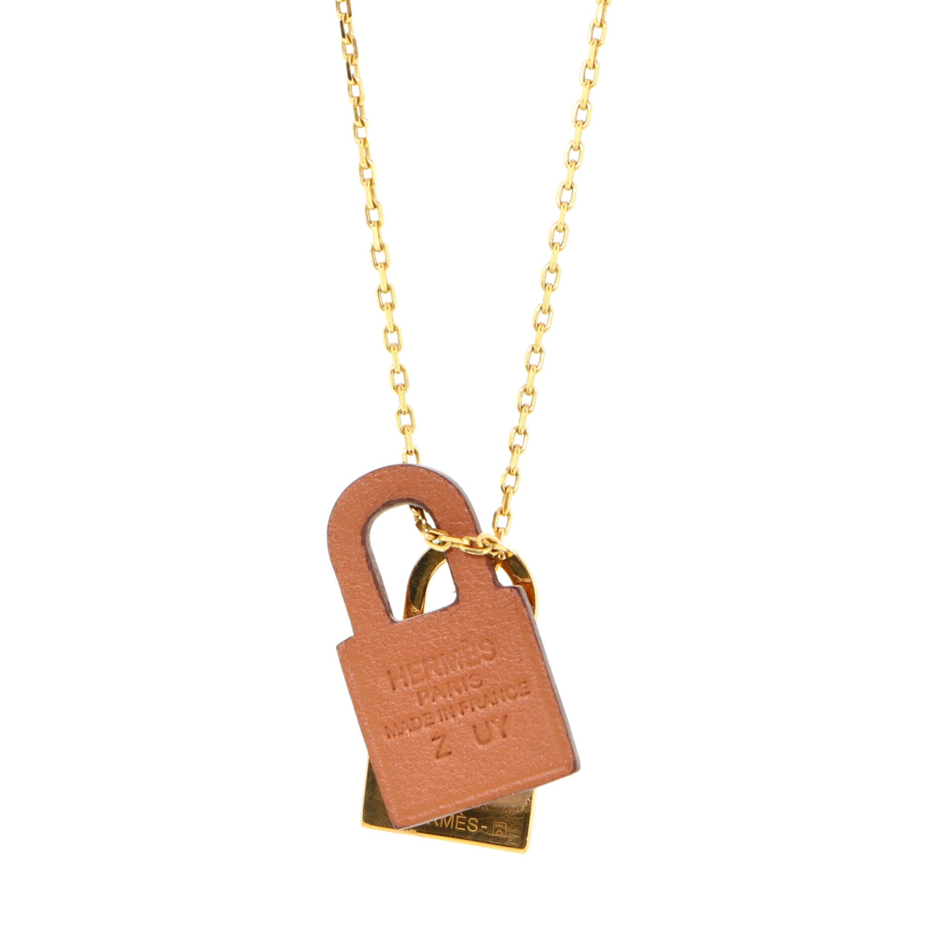 O'Kelly Pendant Necklace Metal and Leather Small