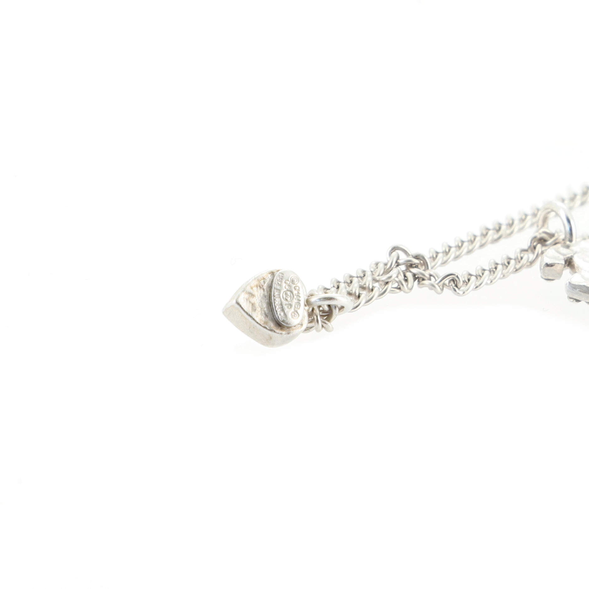 CC Crystal Logo Necklace Metal