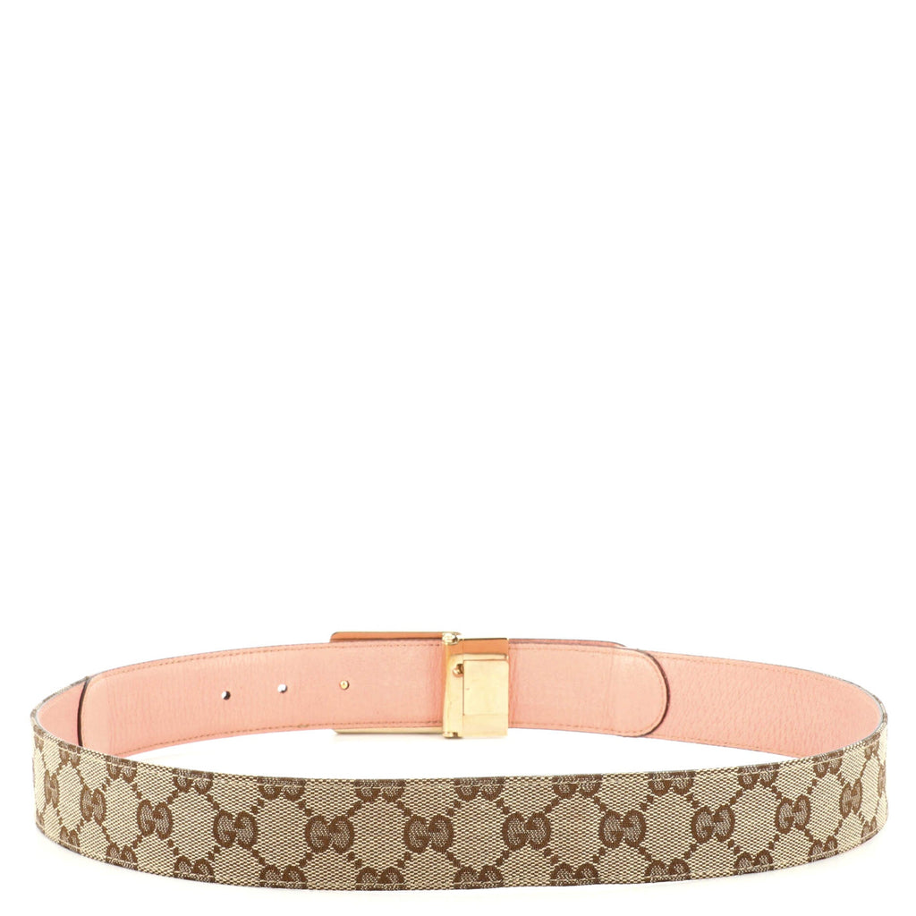 GG Plaque Belt GG Canvas and Leather Medium 85