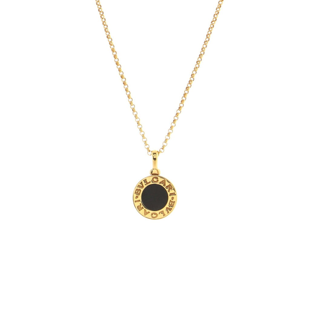 Bvlgari Bvlgari Pendant Necklace 18K Yellow Gold with Onyx