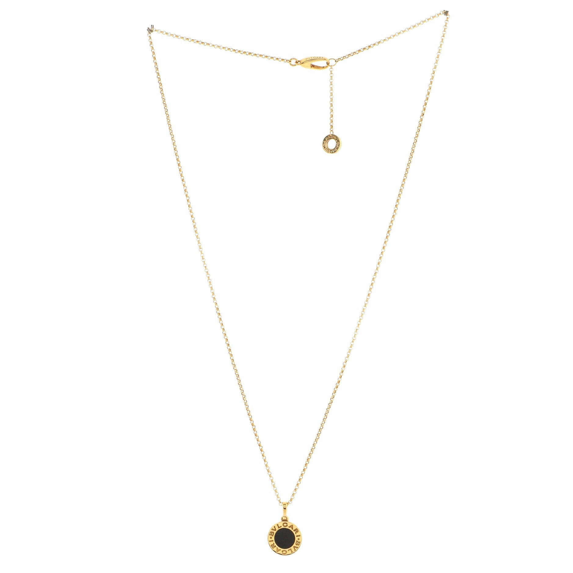 Bvlgari Bvlgari Pendant Necklace 18K Yellow Gold with Onyx