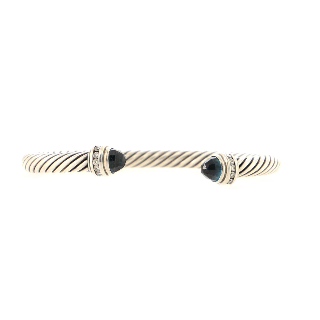 Cable Classic Bracelet Sterling Silver with Topaz and Diamonds 5mm