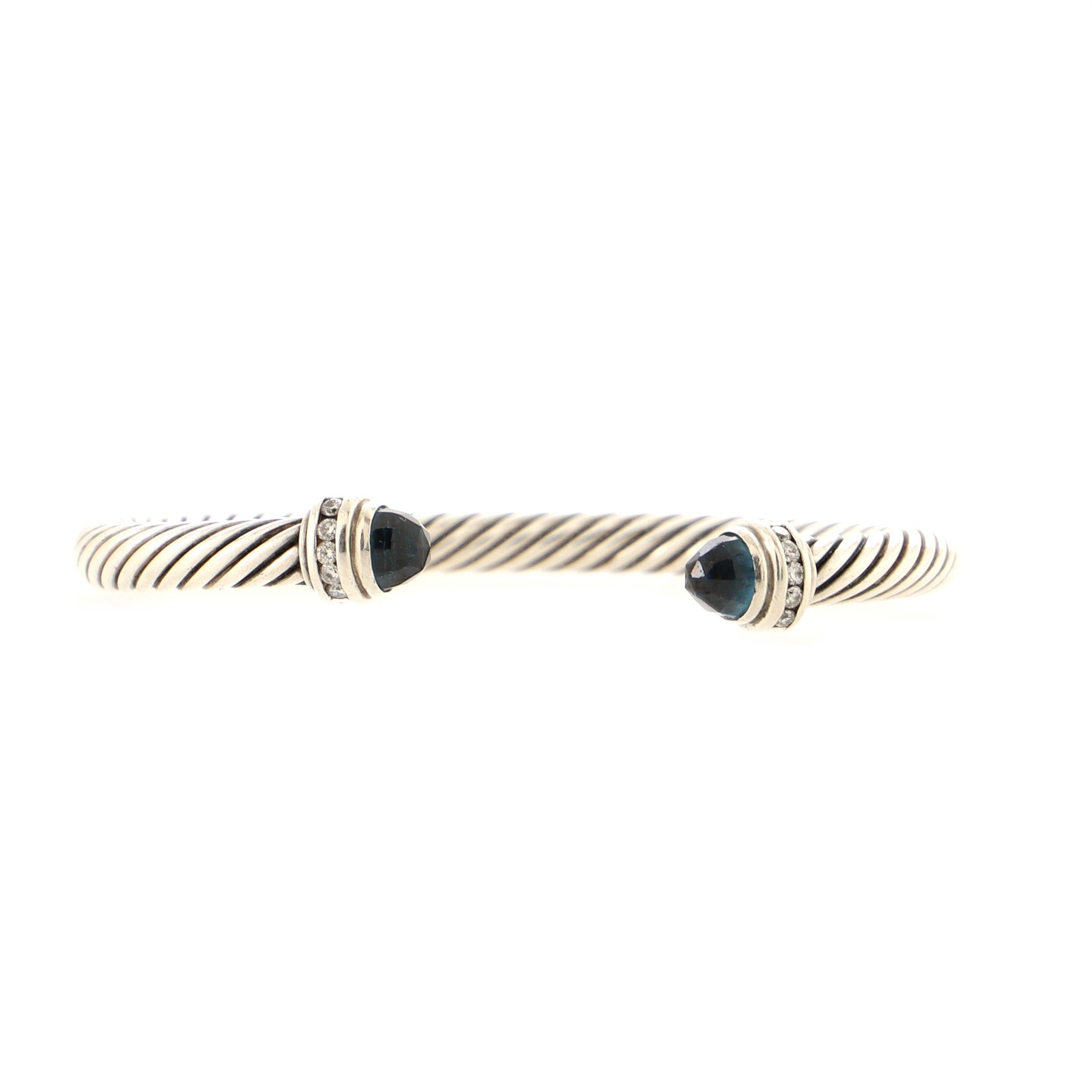 Cable Classic Bracelet Sterling Silver with Topaz and Diamonds 5mm