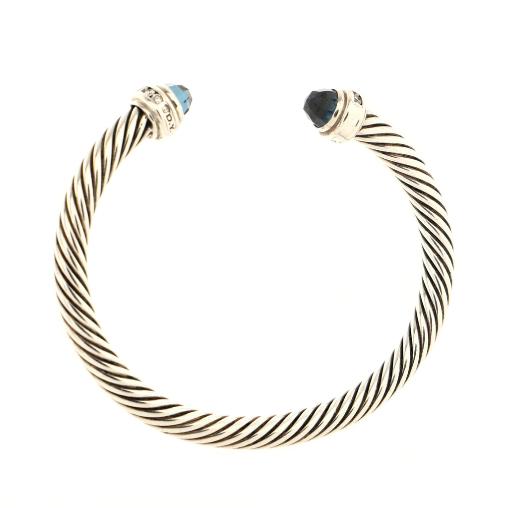 Cable Classic Bracelet Sterling Silver with Topaz and Diamonds 5mm
