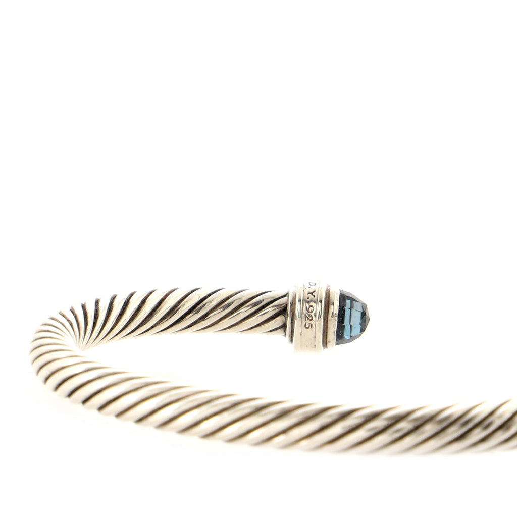Cable Classic Bracelet Sterling Silver with Topaz and Diamonds 5mm