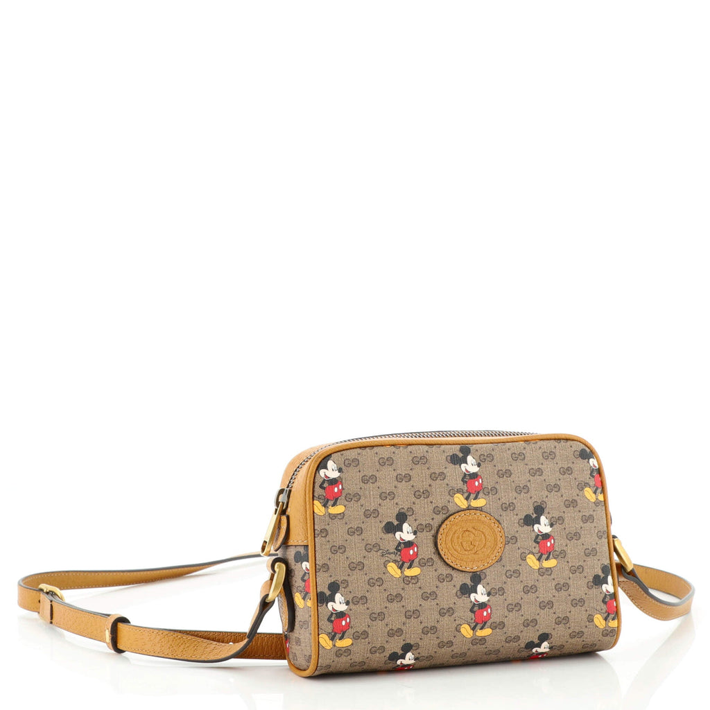 Disney Mickey Mouse Shoulder Bag Printed Mini GG Coated Canvas Mini