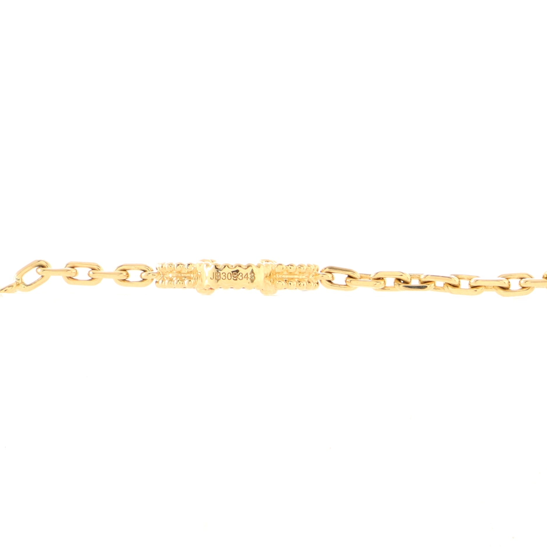 Vintage Alhambra 10 Motifs Necklace 18K Yellow Gold and Carnelian