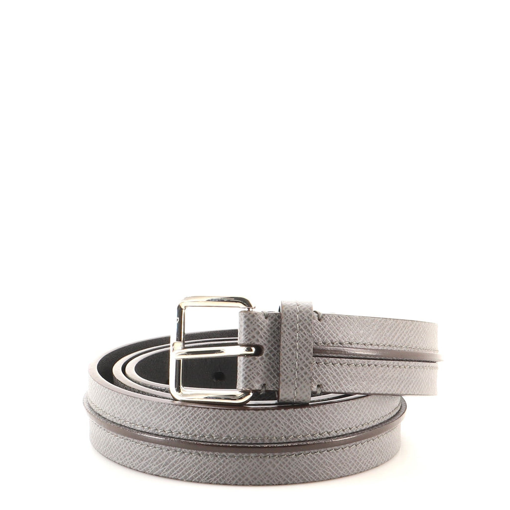 Buckle Belt Taiga Leather Thin 100