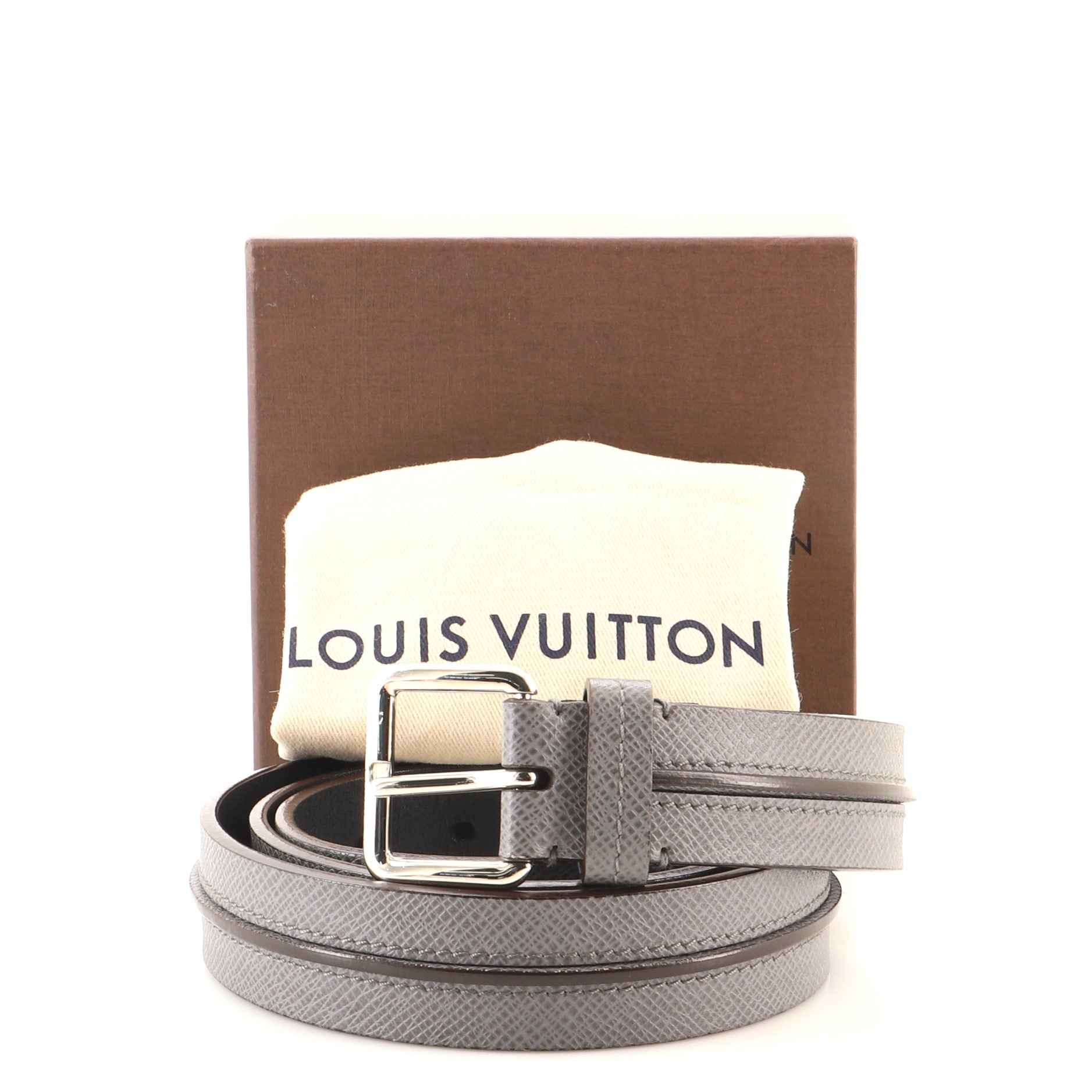 Buckle Belt Taiga Leather Thin 100