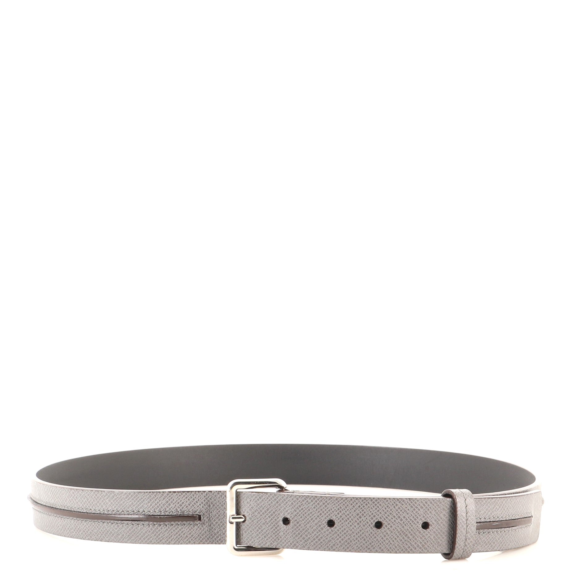 Buckle Belt Taiga Leather Thin 100