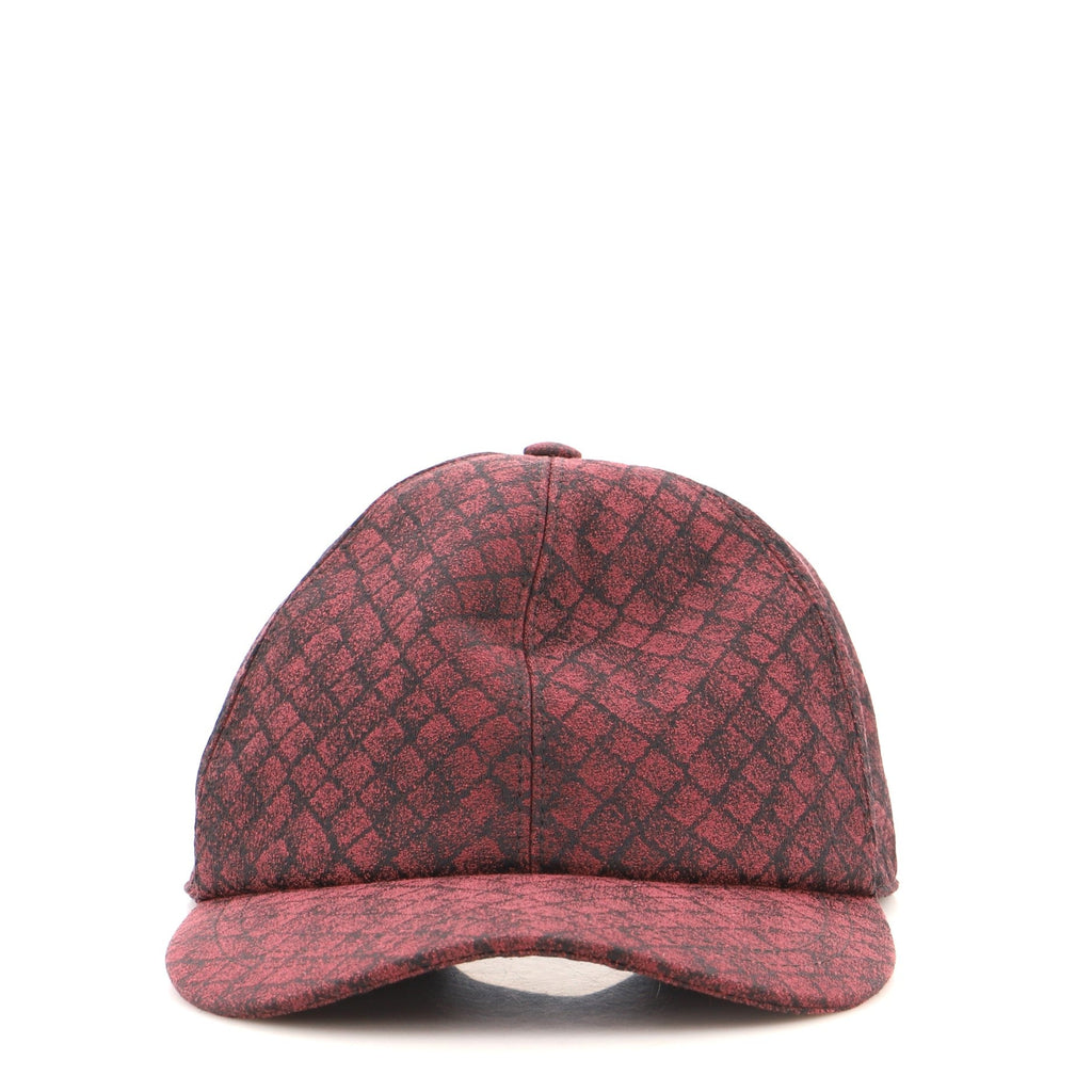 Intrecciato Baseball Cap Printed Nylon with Intrecciato Nappa Medium